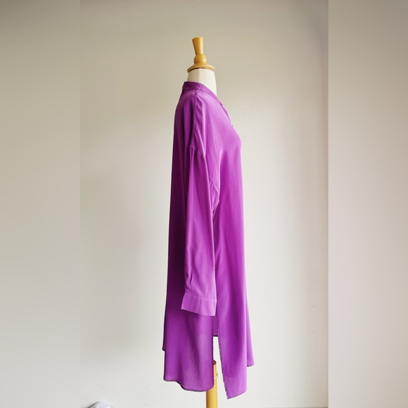 REBECCA MOSES Women's Silk Fuchsia Tunic Large - Picture 4 of 7